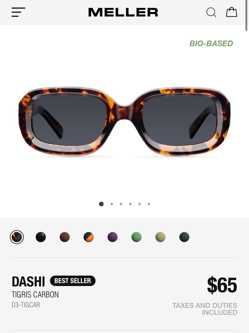 Meller Dashi Tigris Carbon Sunglasses — Tortoiseshell